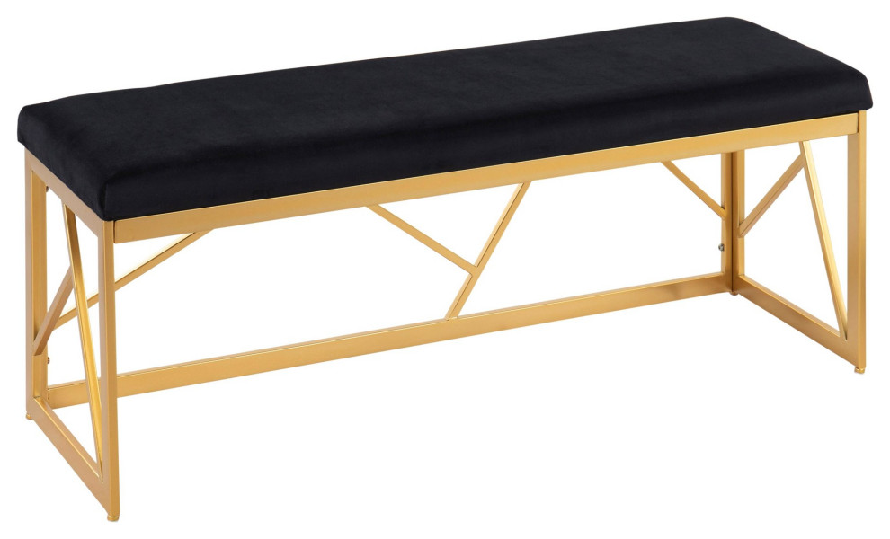 Folia Metal Bench   Contemporary   Upholstered Benches   by LumiSource  Houzz