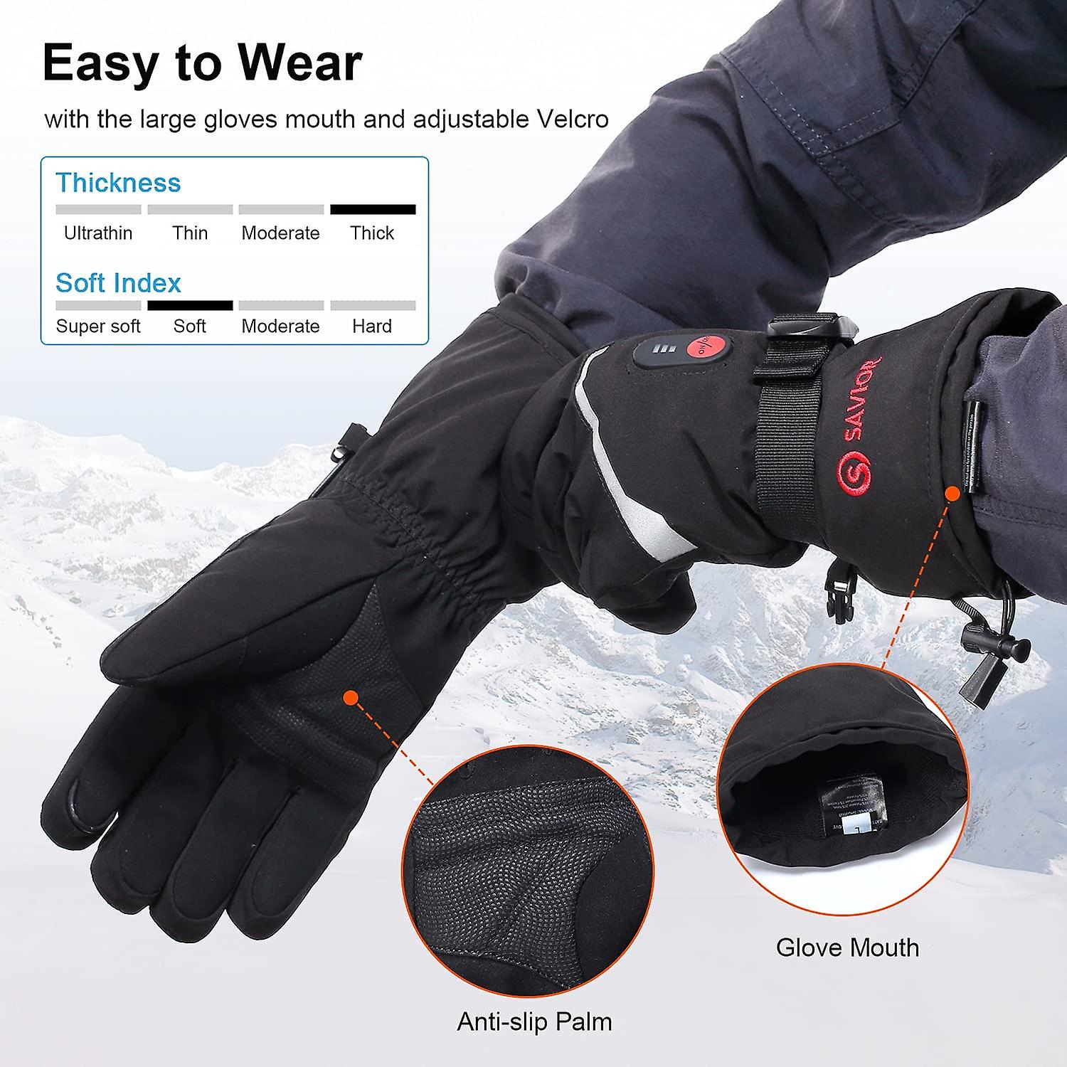 Winter Heated Gloves For Women Men Electric Thermal Skiing Glove Guantes Moto Waterproof Rechargeable With Battery