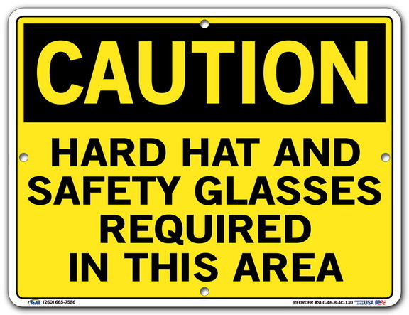 Vestil  SI C 46 B AC 130 sign caution 46 12.5x9.5 ...