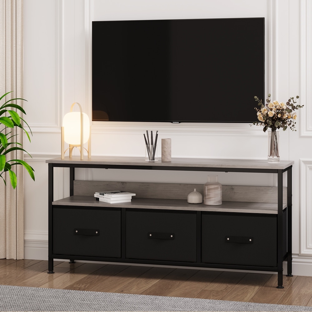 TV Stand Entertainment Center with Storage with Drawers and Shelves