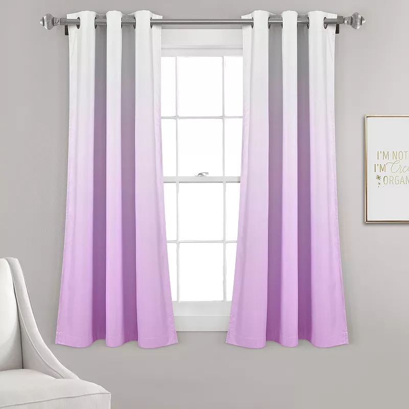 Lush Decor Mia Ombre Insulated Grommet 100% Blackout Window Curtain Set