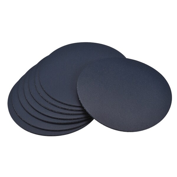 102mmRound Coasters PU Cup Mat Pad for Tableware Dark Blue 8pcs - Dark Blue