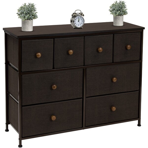 Dresser w/ 8 Drawers - Furniture Storage Chest Tower Unit for Bedroom (Black) - - 35443630