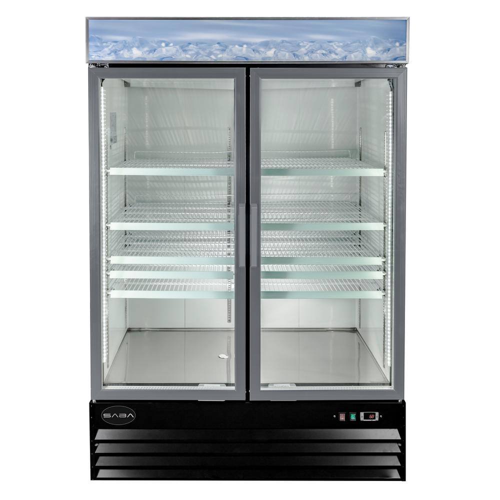 SABA 56 in. W 45 cu. ft. Two Glass Door Commercial Merchandiser Freezer Reach In SM-45F