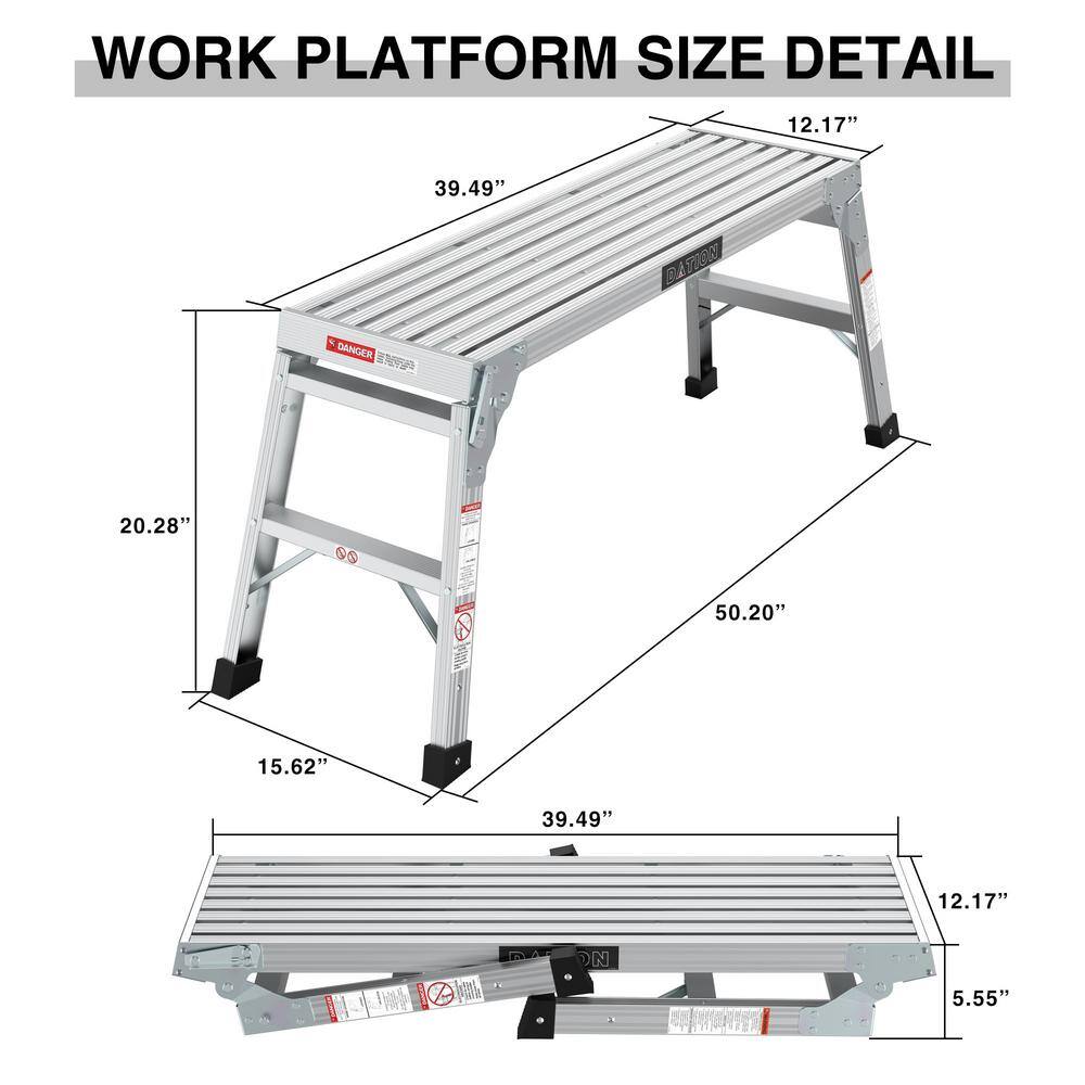 Tatayosi Medium Duty Portable Bench Folding Ladders Stool wNon-Slip Matb Capacity 225 LBS J-H-W134354572