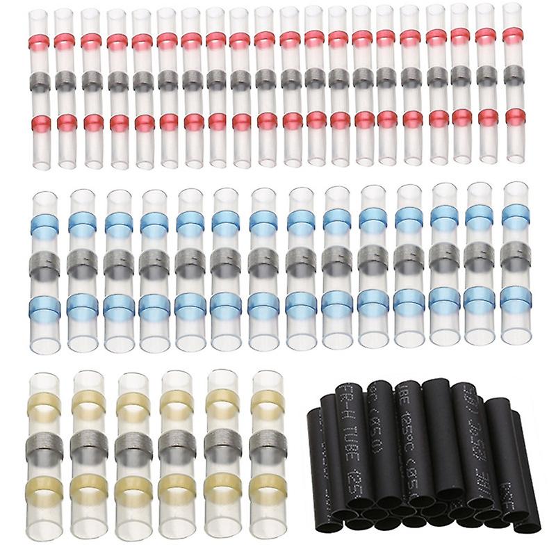 150pcs Heat Shrink Butt Crimp Terminals Waterproof Solder Seal Electrical Butt Connectors Wire Cable Splice Terminal Kit