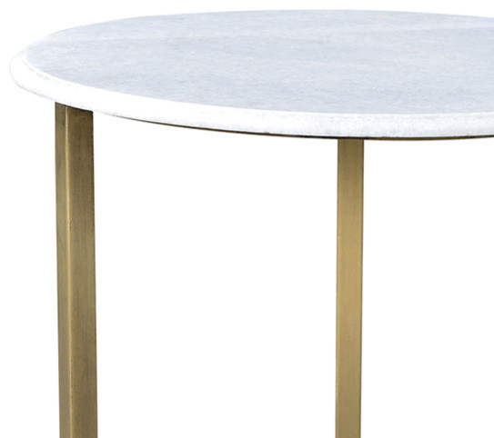 White Marble  ampBrass Side Table   Transitional   Side Tables And End Tables   by Design Mix Furniture  Houzz