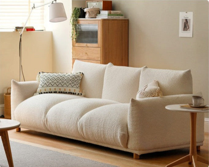 Lamb fleece Fabric Sofa   Transitional   Sofas   by GVAwood  Houzz