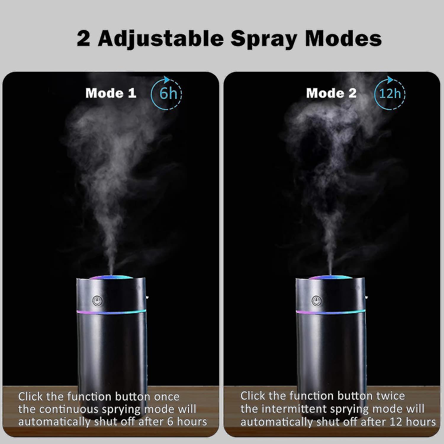 Humidifiers For Bedroom Portable Mini Humidifier With 7-color Lights， Auto Shut-off Small Desk Humidifier [2 Mist Modes] Super Quiet Usb Personal Humi