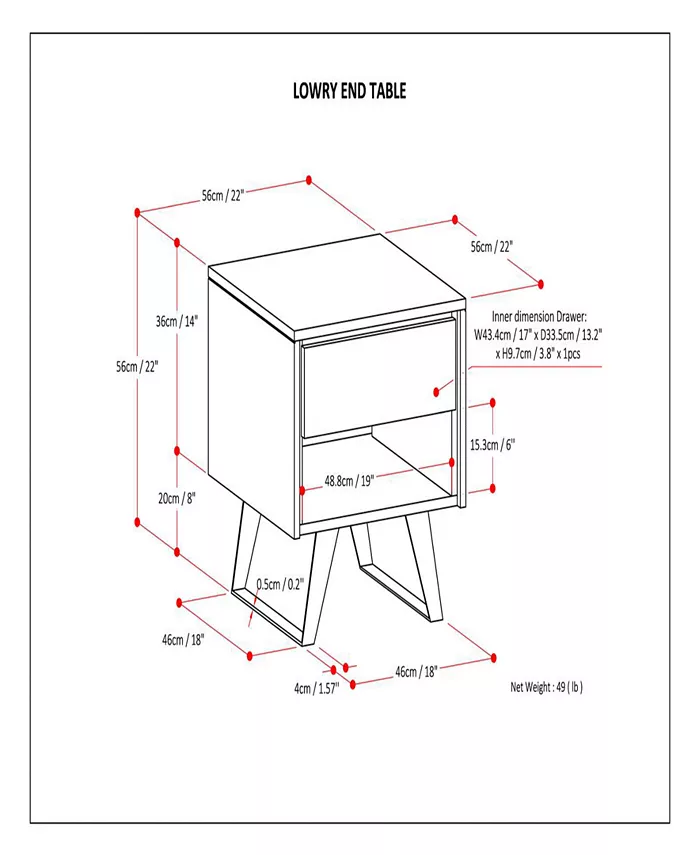 Simpli Home Minah End Table