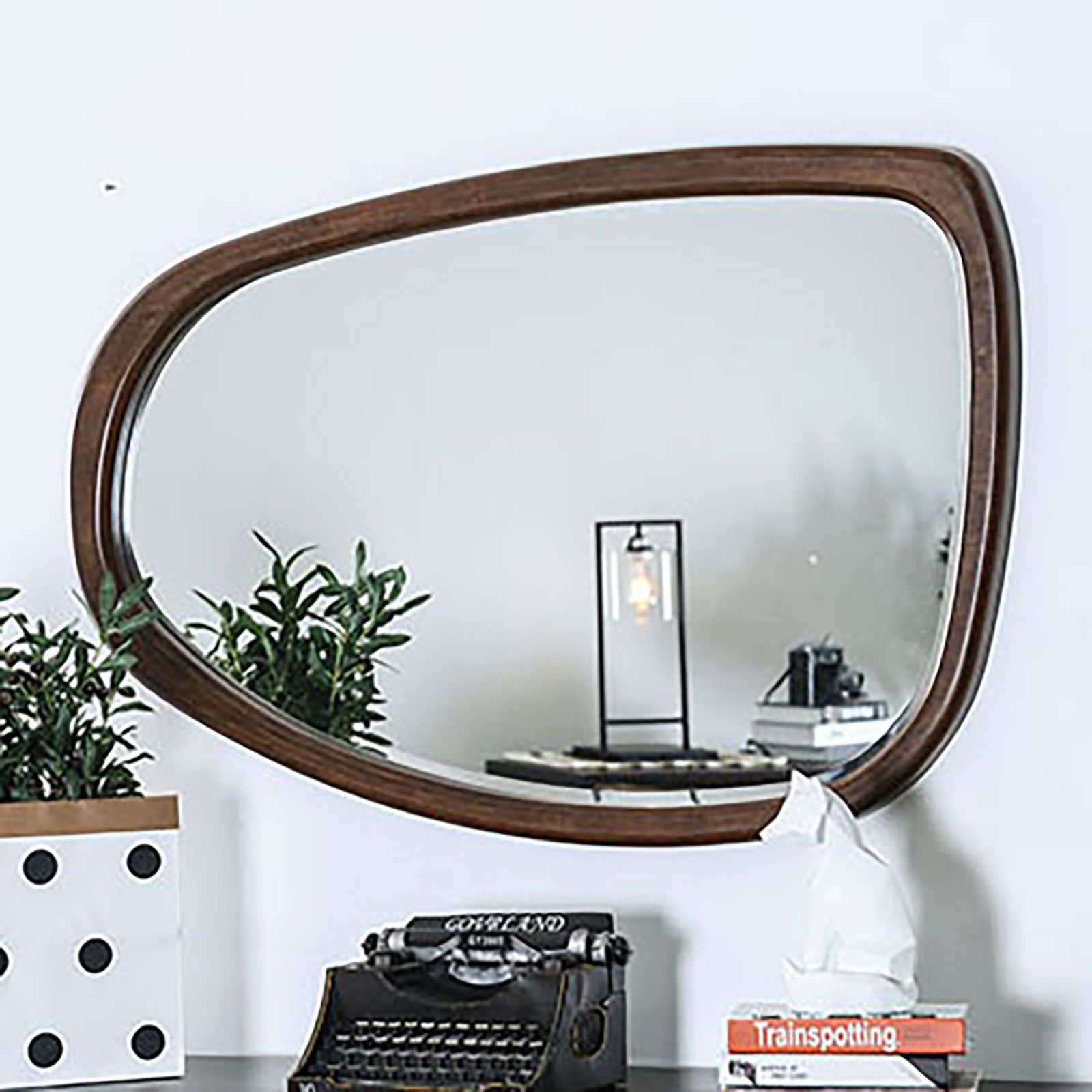 Fulton Curved Mirror  Dark OakDark Walnut