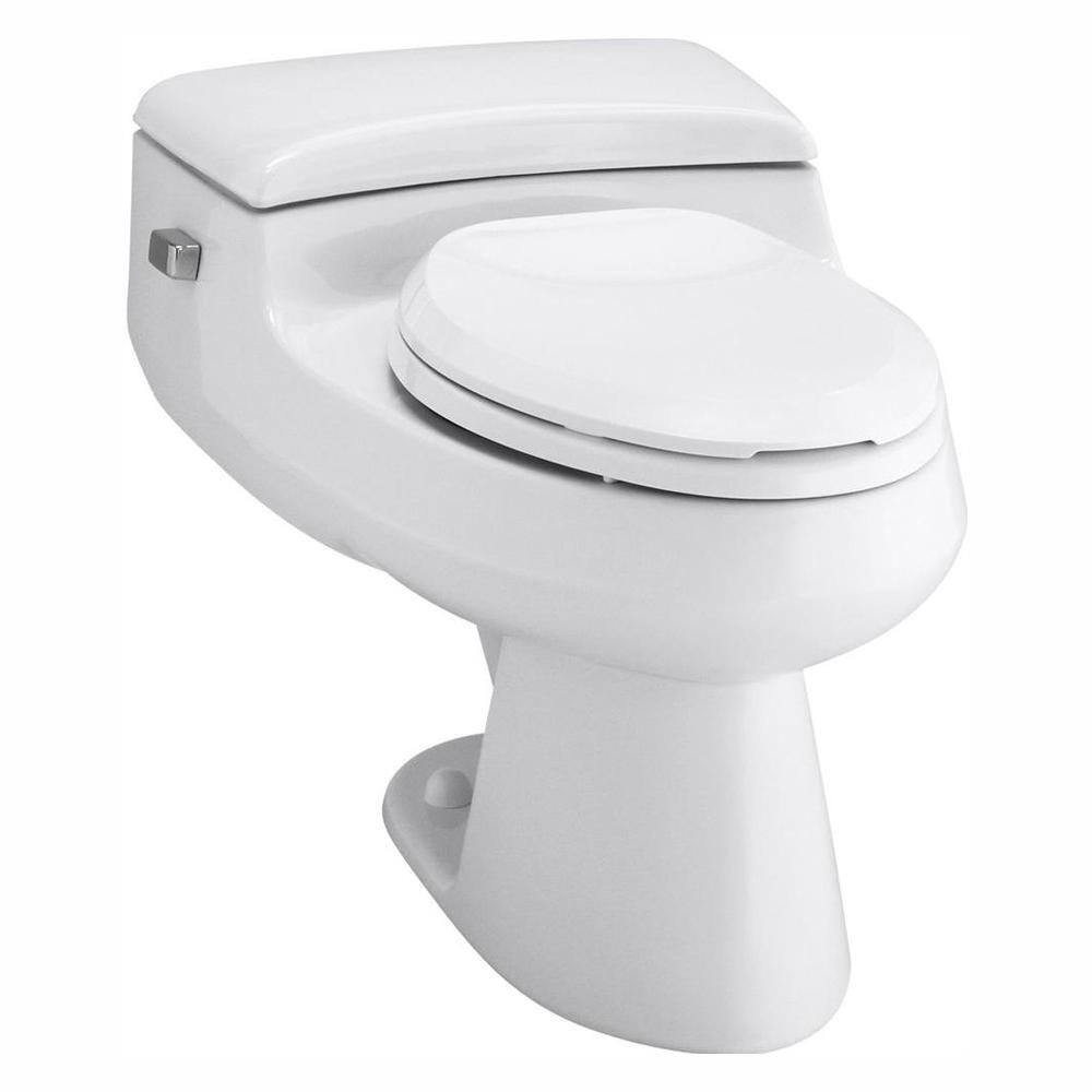 KOHLER San Raphael Comfort Height 1-Piece 1 GPF Single Flush Elongated Toilet in White Seat Included K-3597-0