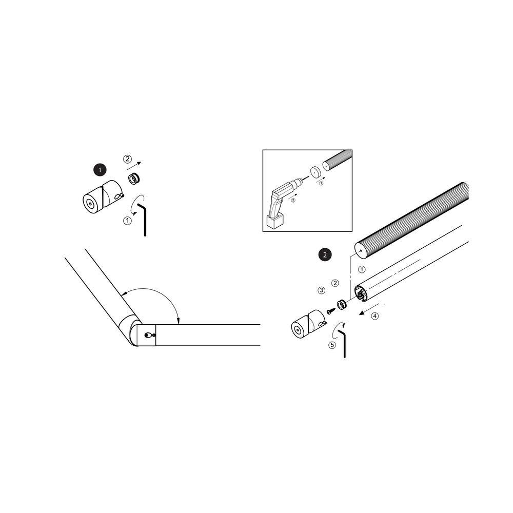 Dolle Prova PA6 Powder Coated Steel Handrail Elbow 96060