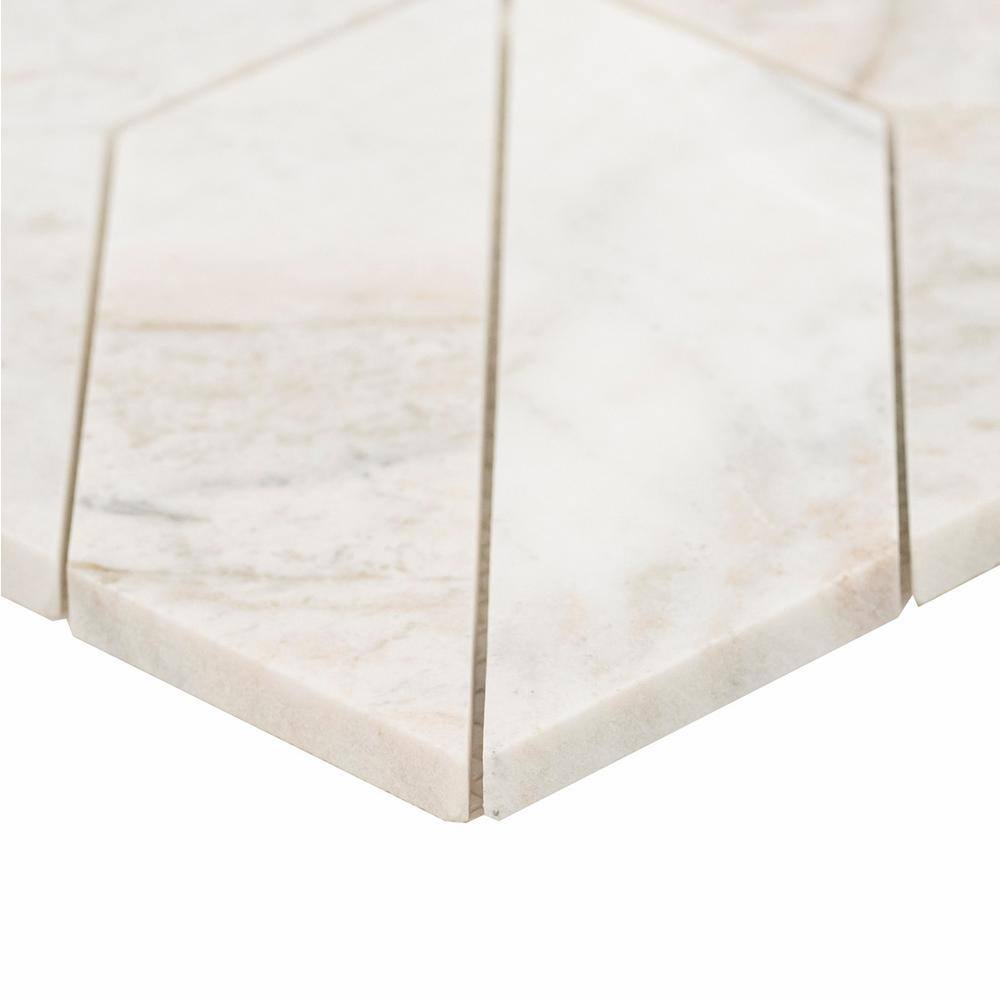 MSI Arabescato Venato White 12 in. x 12 in. x 10mm Honed Mosaic Marble Floor and Wall Tile (10 sq. ft.Case) ARAVEN-ARGHC