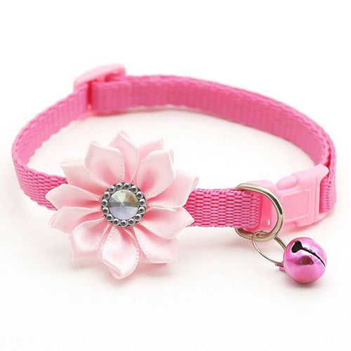 AkoaDa Pet Dog Collar Bell Flower Necklace Collar For Small Dog Puppy Buckle Dog Collar Bell Flower Pet Supplies Dog Accessories