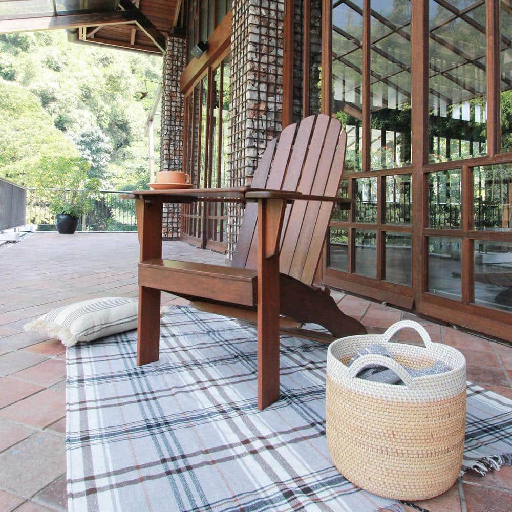 Cambridge Casual Moni Mahogany Wood Natural Brown Adirondack Chair FREE Tray Table