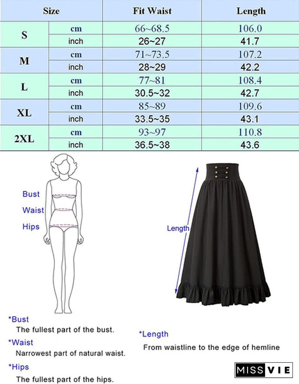 Literary Retro Women Victorian Maxi Skirt Vintage High Waist A Line Skirt Halloween Prom Skirt For Summer Autumn Spring Lotus Leaf Skirt Halloween Cosplay Skirt