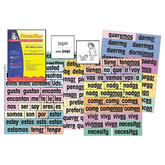 Poster Pals PSZP255 Verb Attack Card Set Spanish