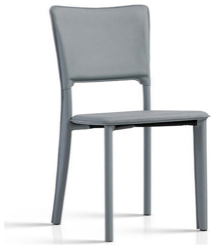 Metro Top Grain Leather Side Chair   Contemporary   Dining Chairs   by Maria Yee Inc  Houzz