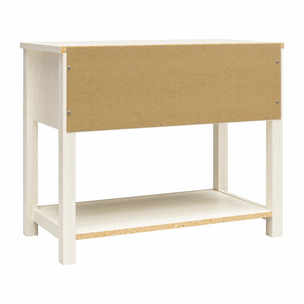 Mr. Kate Primrose Wide 1 Drawer Nightstand with Open Shelf  Ivory Oak