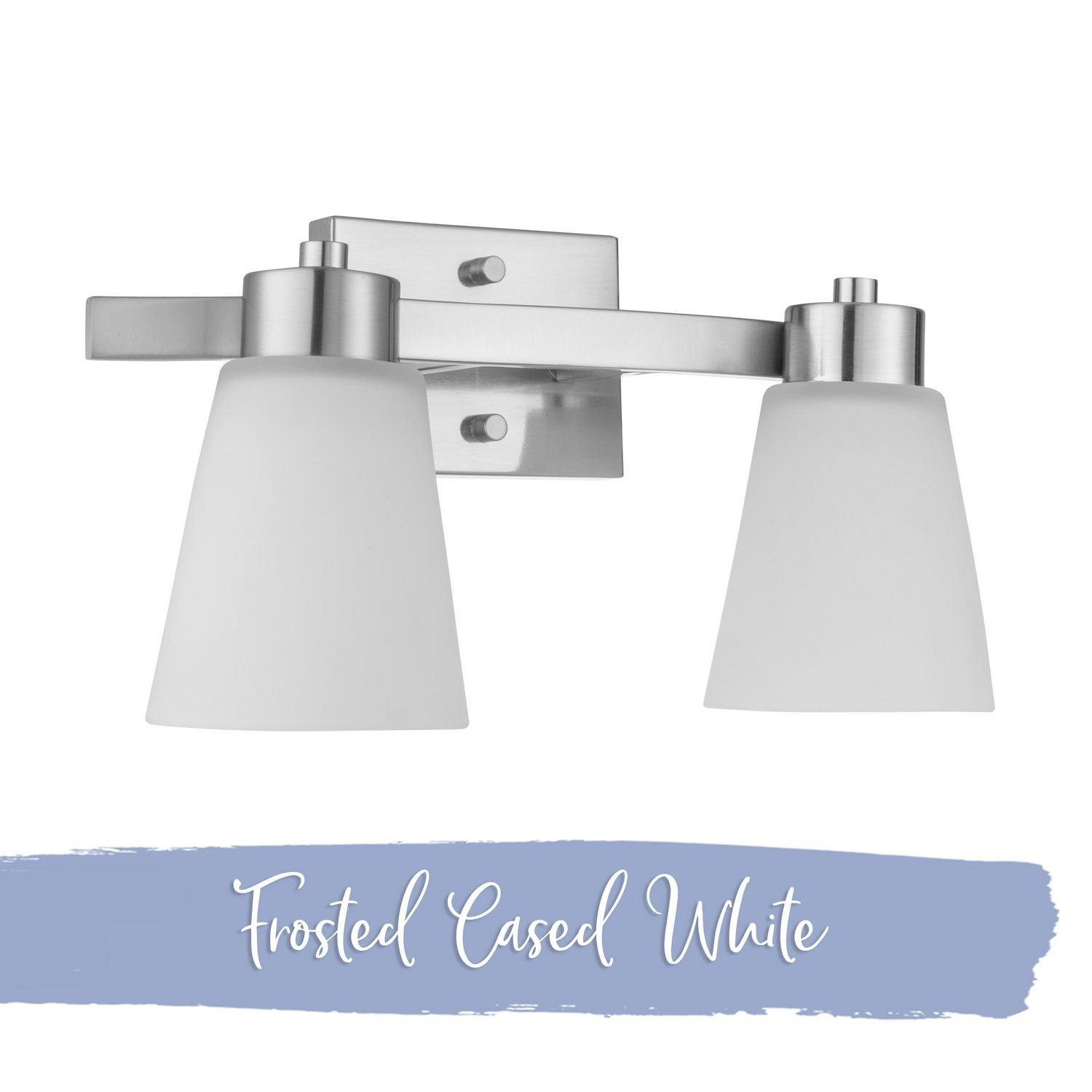 Prominence Home Lornah Two Light Bath Vanity in Brushed Nickel