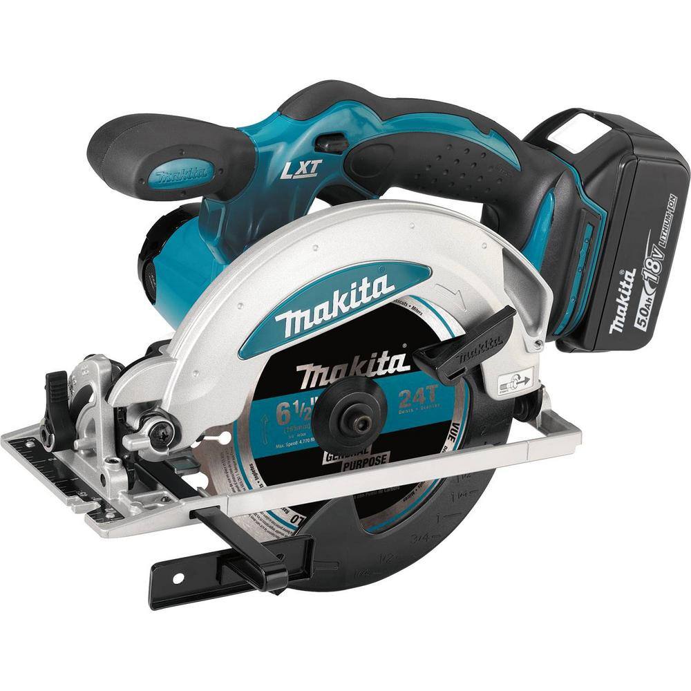 Makita 18V 5.0 Ah LXT Lithium-Ion Cordless 6-12 in. Circular Saw Kit XSS01T