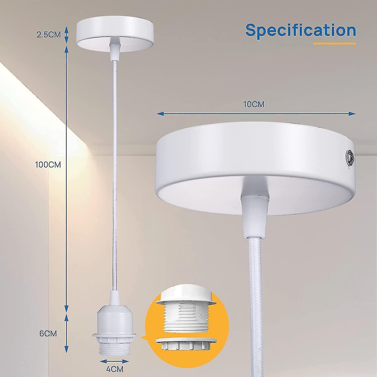 Suspension Lamp With Screw Ring， Adjustable Cable 100cm， Shade-compatible Suspension， Socket For Kit