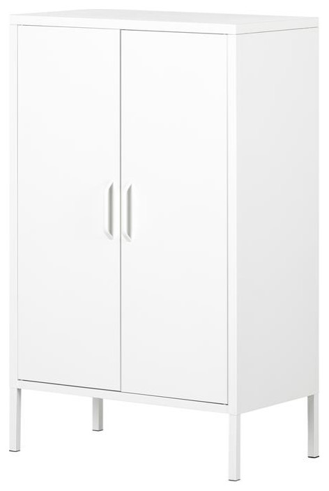 Crea Metal 2 Door Accent Cabinet White South Shore   Contemporary   Accent Chests And Cabinets   by Homesquare  Houzz