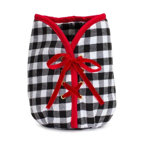 Plaid Christmas Tree Pot Cover 9H