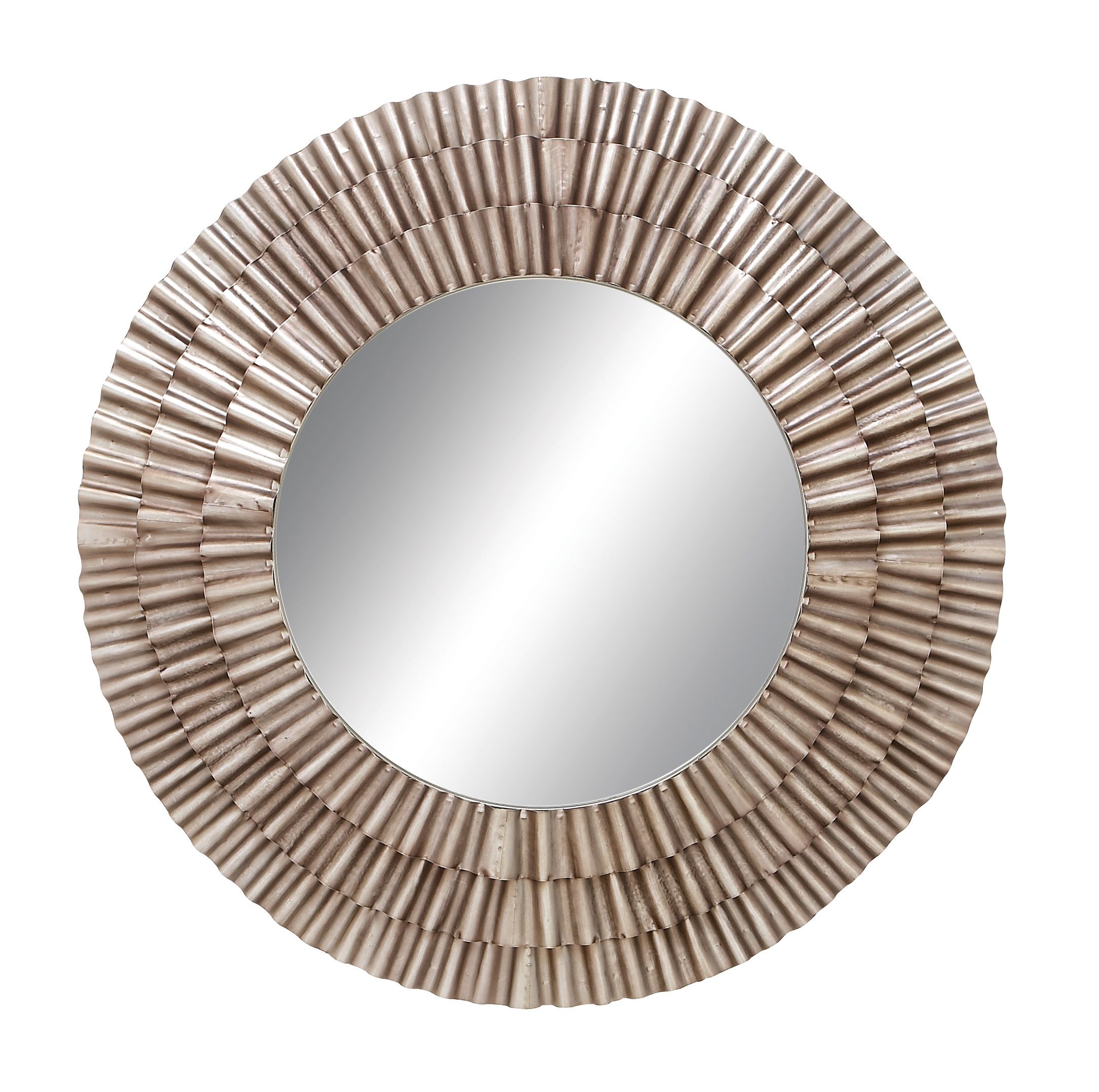 Silver Rustic Metal Wall Mirror 42 x 42