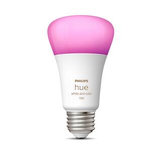 Philips Hue 75-Watt Equivalent A19 Smart LED Color Changing Light Bulb with Bluetooth (1-Pack) 563254