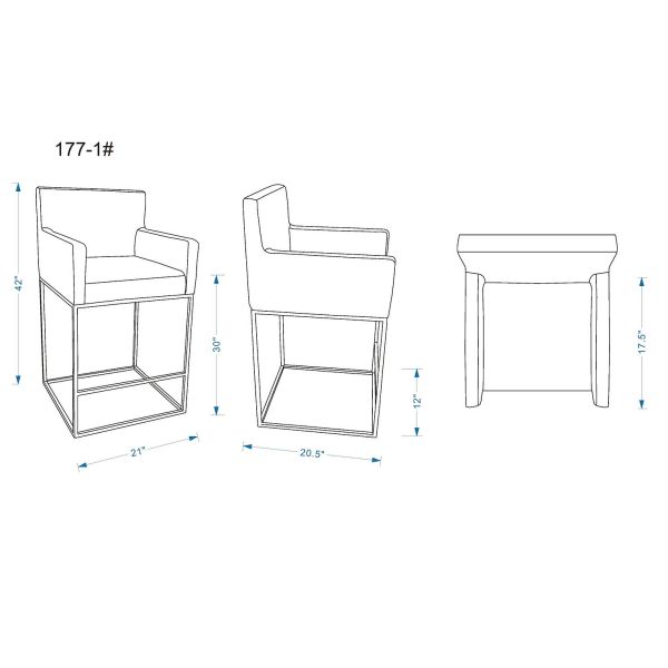 Ambassador Barstool in Cream and Black