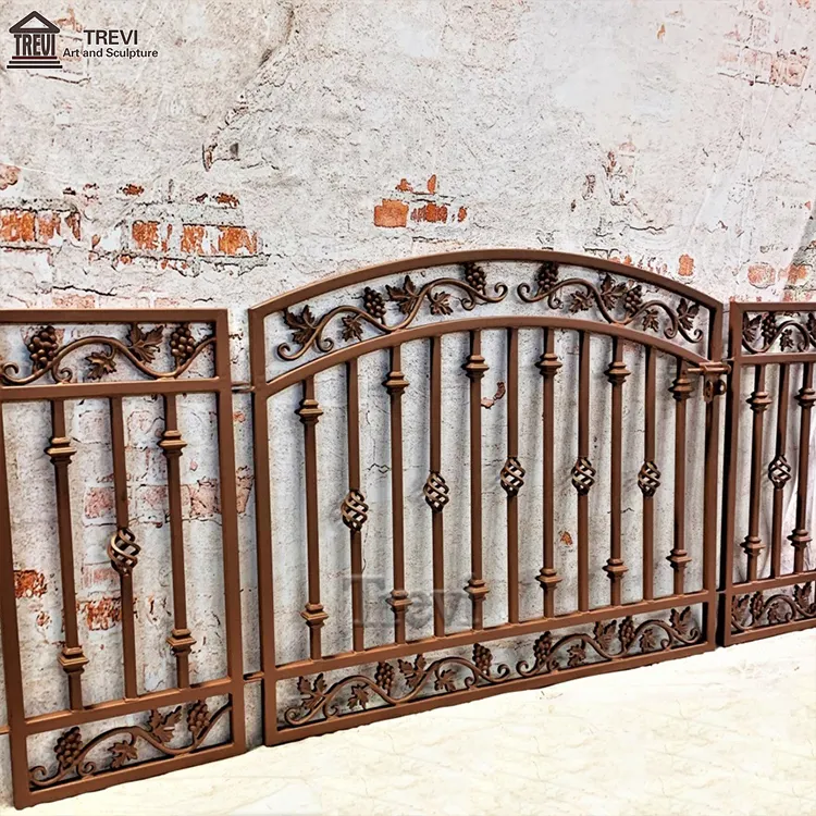 Metal Security Decorative Design Wrought Iron Gate With Grape Garden Gate Iron Fence