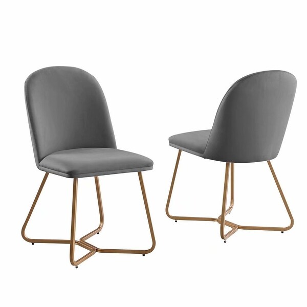 Morden Fort Contemporary Luxury Dinning Chair Set of 2 Side Chairs Contemporary Velvet Dining Chair