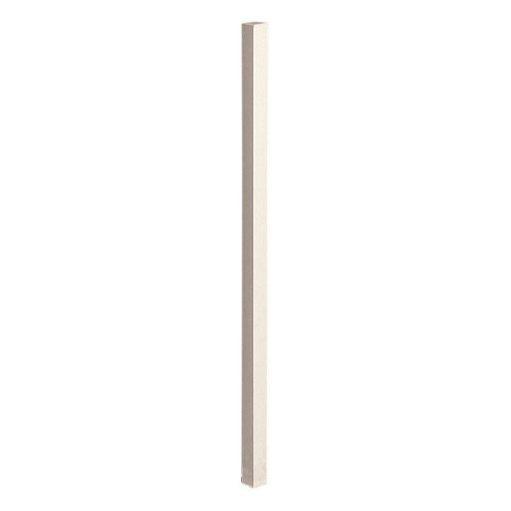 US Door and Fence 2 in. x 2 in. x 6.5 ft. Navajo White Metal Fence Post with Post Cap P278NWPUS