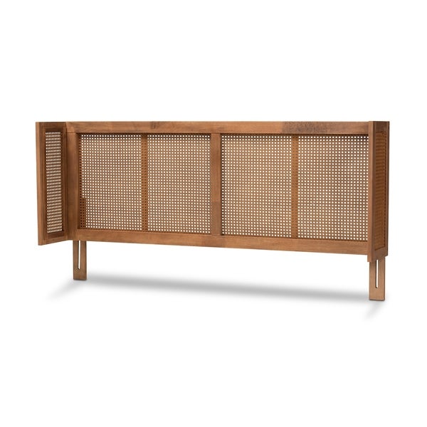 Carson Carrington Dagas Wraparound Curved Wood and Rattan Headboard - - 29078111