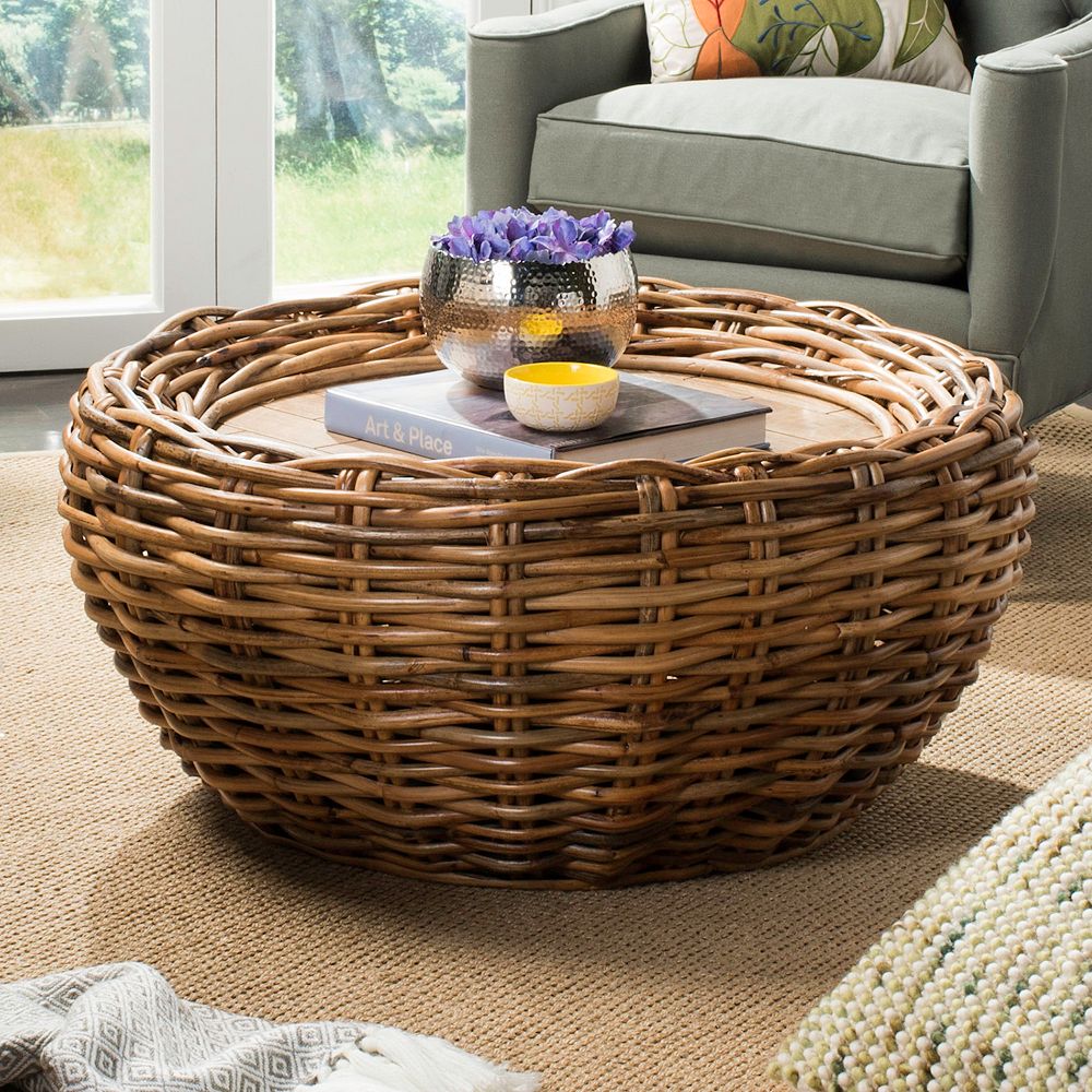 Safavieh Round Wicker Coffee Table