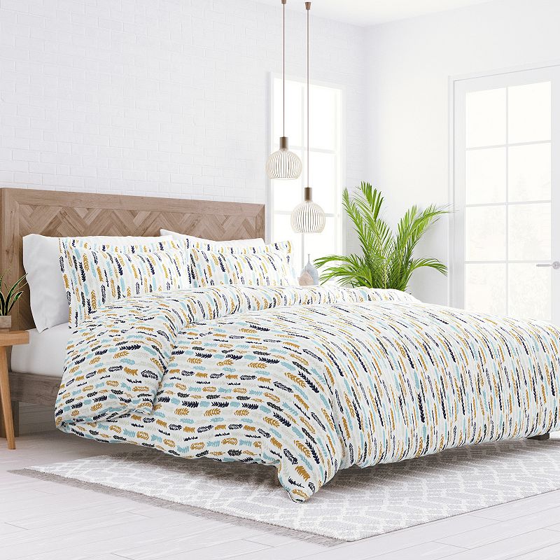 Home Collection Premium Ultra Soft Feathers Pattern Duvet Cover Set