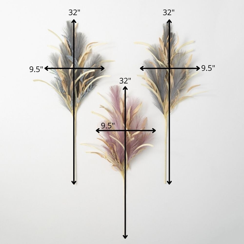 Sullivans Artificial Twilight Feather Plume Grass Set of 3  32\