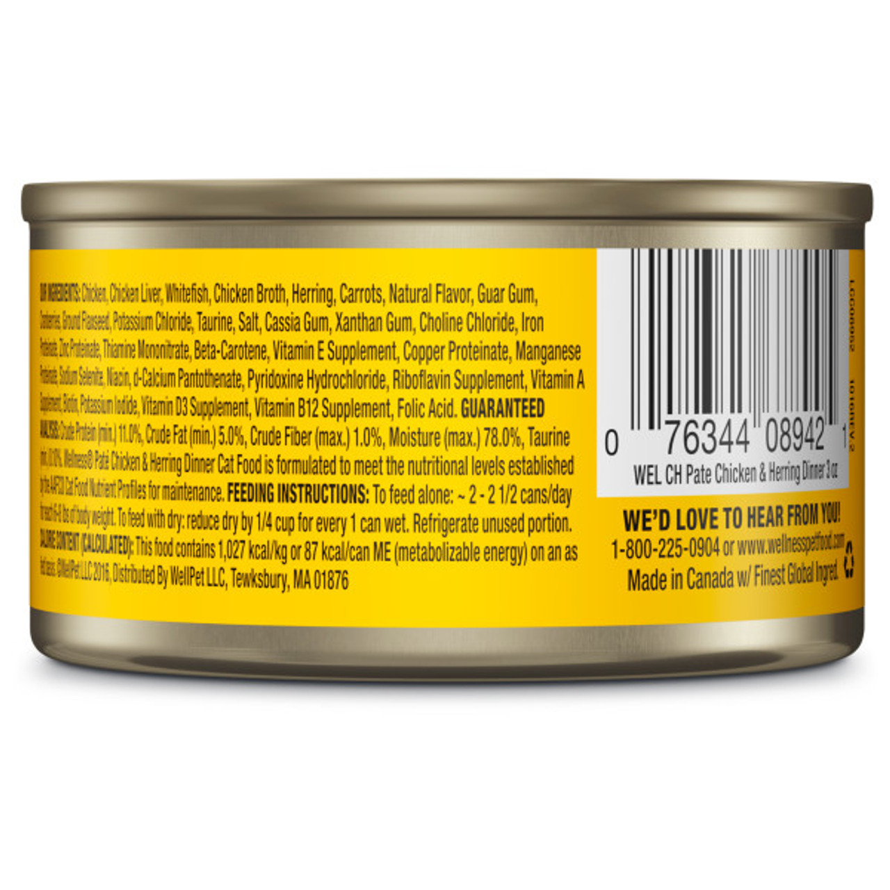 Wellness Complete Health Chicken and Herring Pate Canned Cat Food 3 oz.