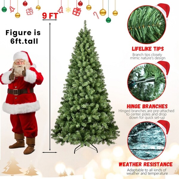 5/6/7/8/9 FT PVC Green Memory Wire Christmas Tree with Light