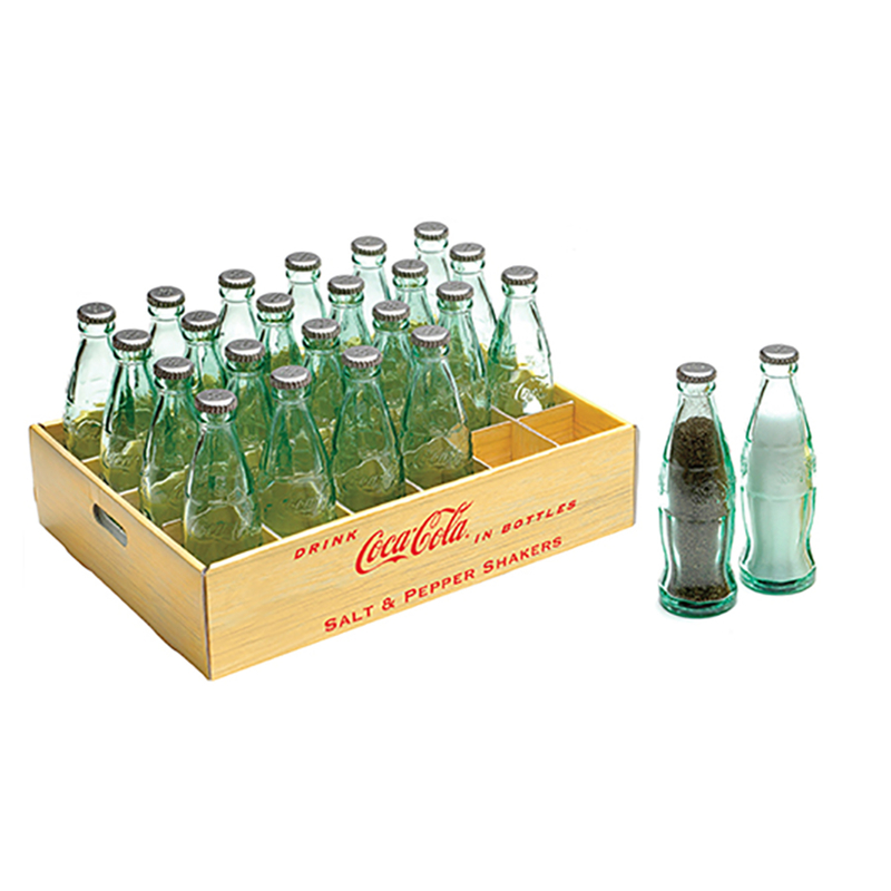 TableCraft Coca-Cola Clear Glass Salt and Pepper Shakers 1 oz