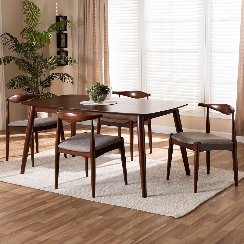 Baxton Studio Amato Dining Table and Chair 5-piece Set