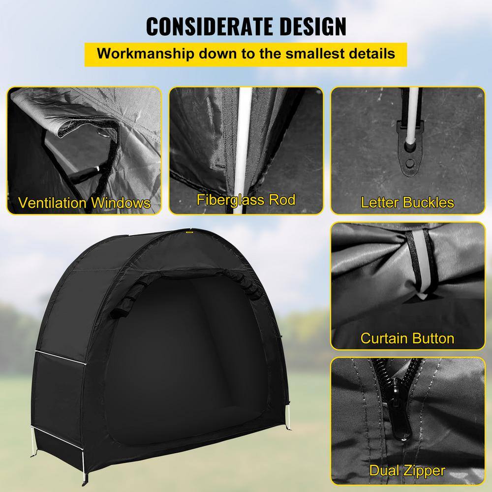 VEVOR Bike Cover 420D Oxford Bike Storage Cover with Carry Bag and Pegs Anti-Dust Bicycle Storage Shed for 2 Bikes Black ZXCCFPHSWBDDW1D6TV0