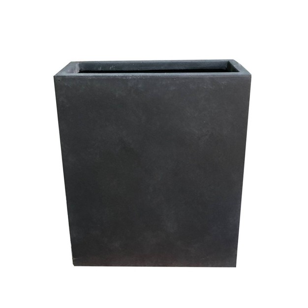 Wide Kante Lightweight Modern Rectangular Concrete Outdoor Planter Pot Charcoal