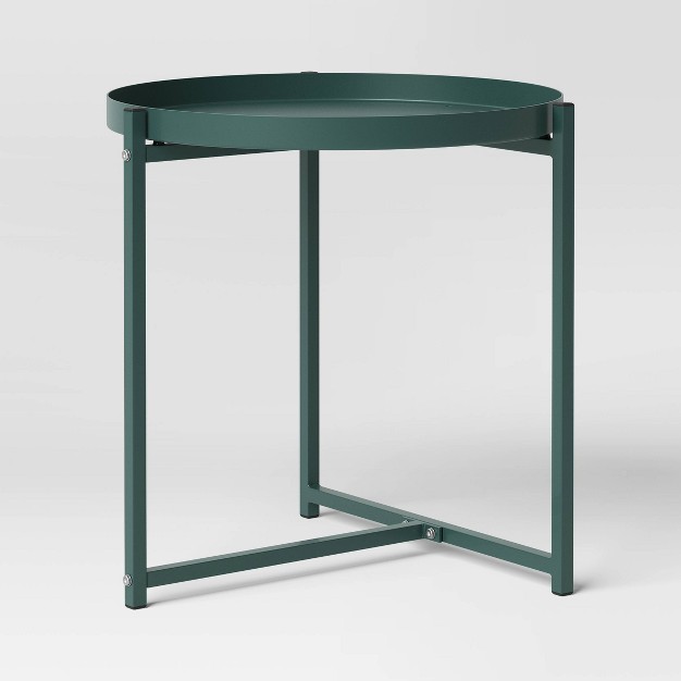 Tray Top Metal Accent Table