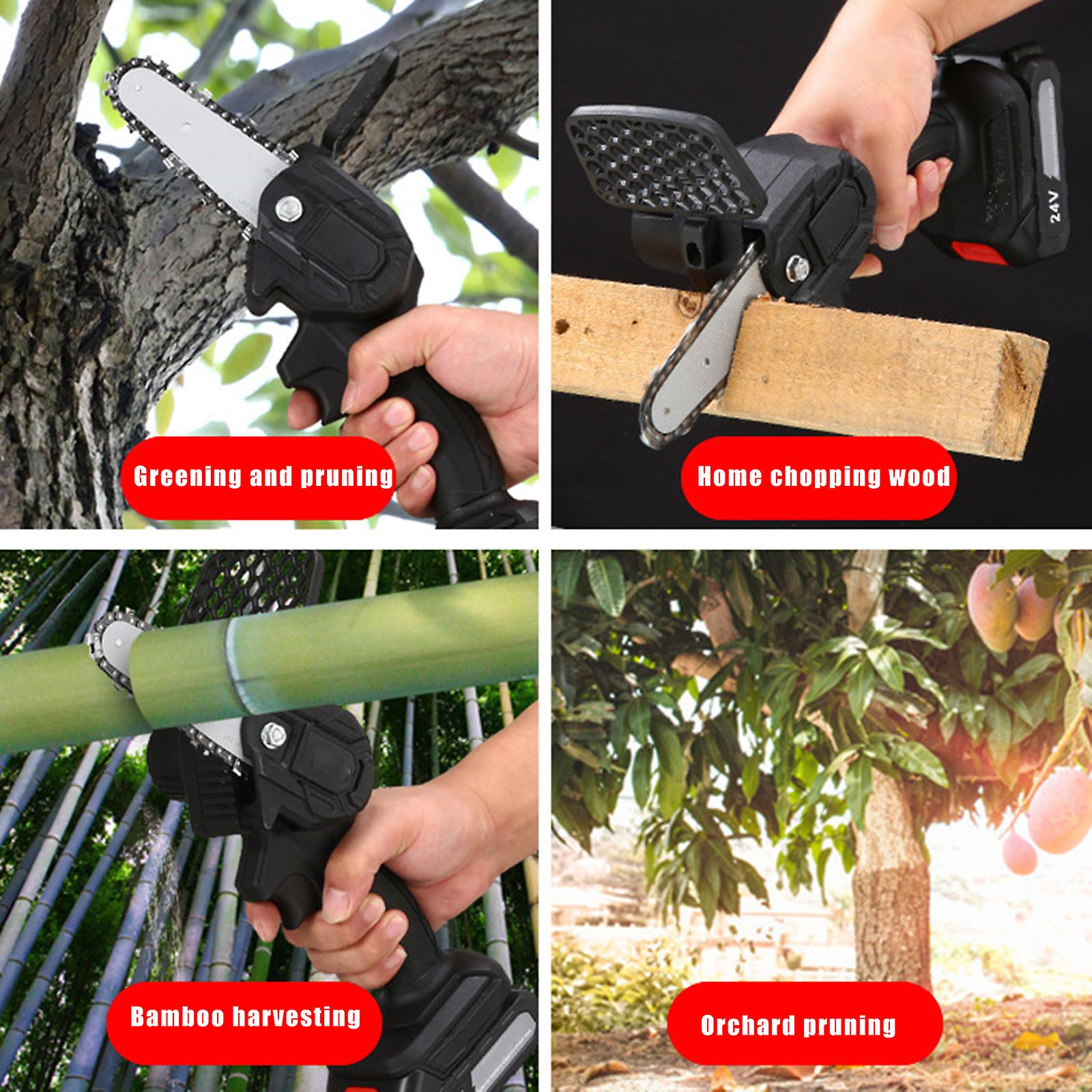 24v 4 Inch Mini Electric Chain Saw Battery-powered Wood Cutter Rechargeable Cordless Small Electric Saw New