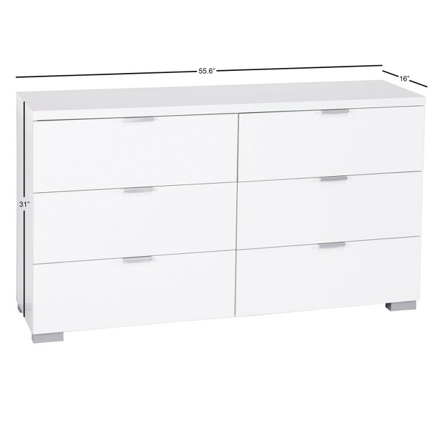 Zuri Six Drawer Chest White Buylateral