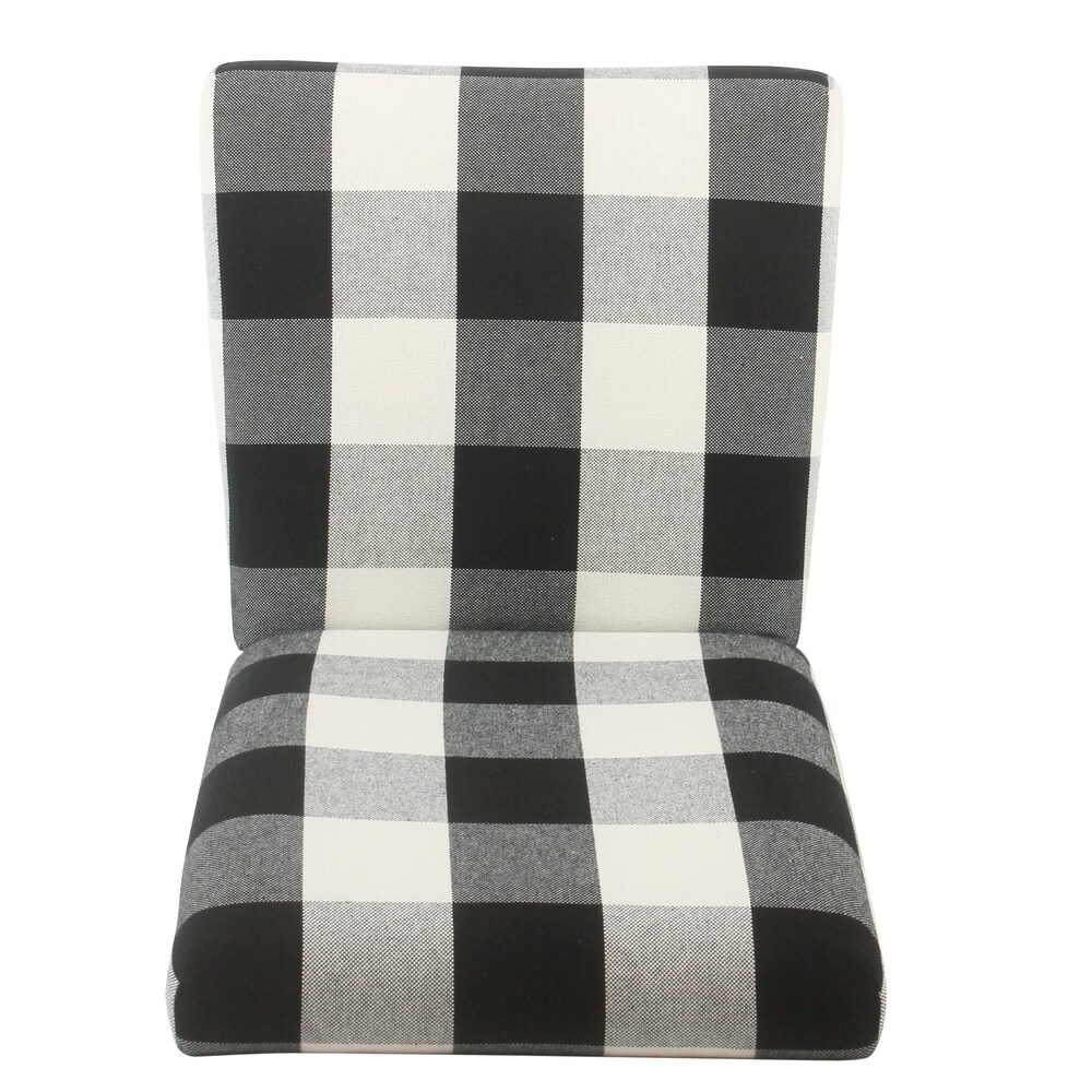 HomePop Black Plaid Parsons Dining Chair (Set of 2)