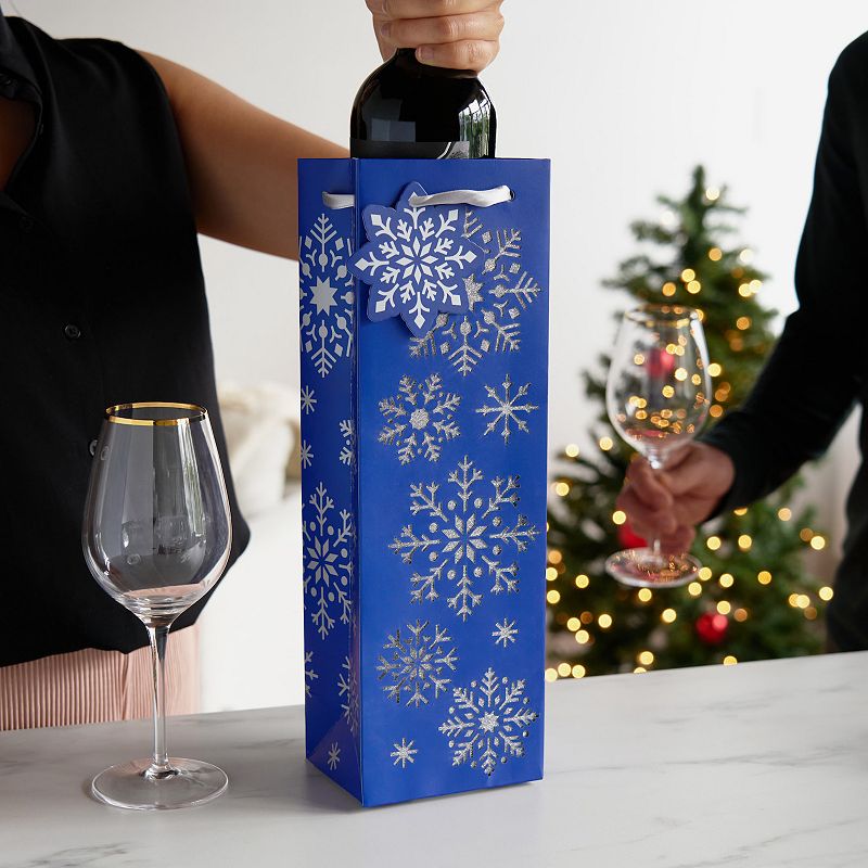 Cakewalk Diecut Snowflake Single-bottle Wine Bag